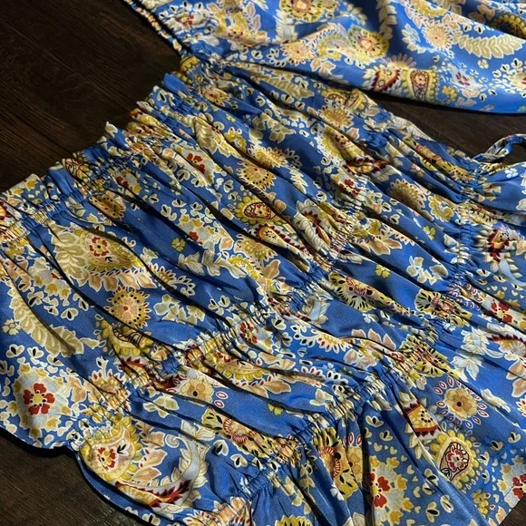 Lulus Blue Paisley + Floral Blouse - Picture 7 of 8